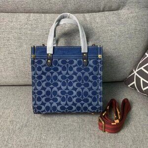 new Coach Denim Field Tote 22